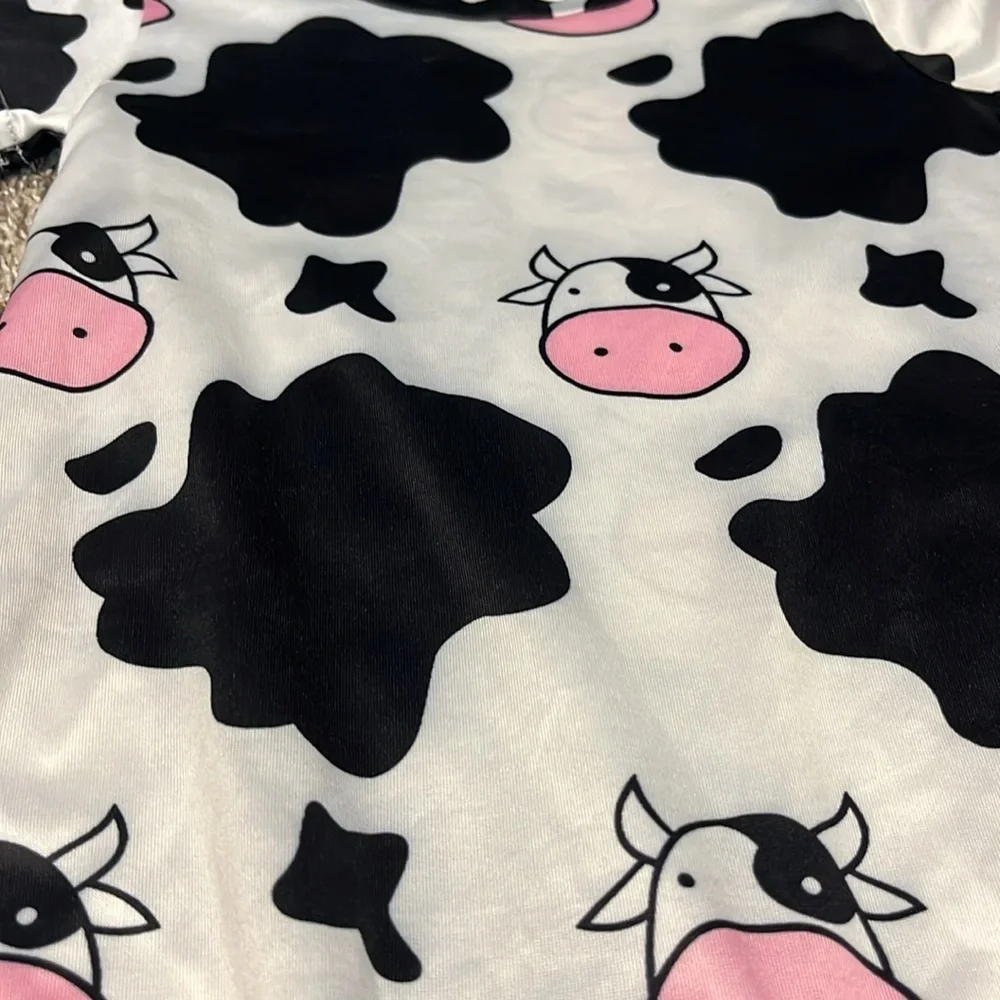 Shein‎ Black & White Cow Infant Romper